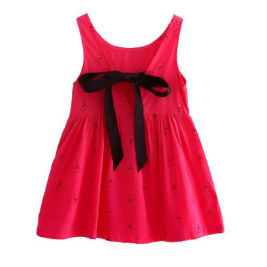 2017 Summer Girl Dress Kids Sleeveless Printing Pattern Cotton Girls Dress Baby Girl Clothes Vestidos
