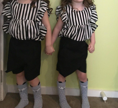 2017 Summer Fashion Girls Clothing Set Tops + Black Shorts 2pcs Striped Suits Children Outfits Sleeveless Baby Girl Clothes Sets