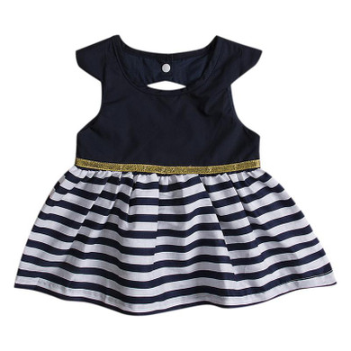 2017 summer dress stripe Golden belt Sleeveless Costume Clothes Girls Dress Toddler Baby Kids Girl Dress Birthday Clothing 2017 summer dress stripe Golden belt Sleeveless Costume Clothes Girls Dress Toddler Baby Kids Girl Dress Birthday Clothing