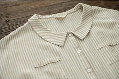 2017 Summer Dress Plus Size Women Clothing Cotton Linen Stripped Print Short Sleeve High Waist A Line Women Dress Thin