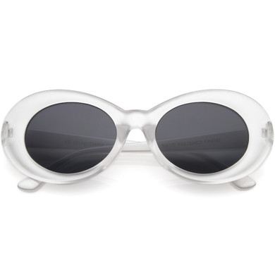 Retro 1990's Fashion Transparent Thick Clout Goggle Oval Sunglasses C506