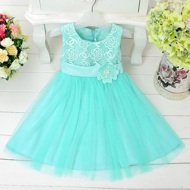 Retail Elegant Pink Flower Girl Dresses With Tulle Baby Party Prom Dress Girl First Communion Pageant Gowns L9003