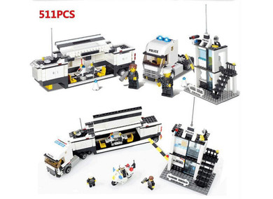 Model building kit compatible with lego city Police Station Truck 3D blocks Educational model building toy hobbies for children