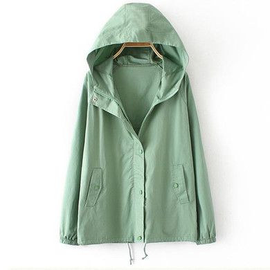 2017 Oversize Women Windbreaker Spring Autumn Long sleeved hooded jacket coat lady Korean Loose Casual Thin Jacket Women BL197