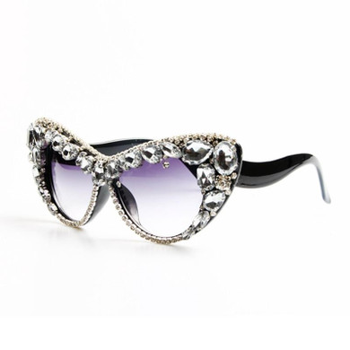 2017 Oversize Cat Eye Sunglasses Women Brand Designer Luxury Crystal Sexy Sun Glasses For Ladies Oculos De Sol Feminino