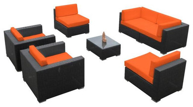 2017 Outdoor Wicker Sofa Sectional 7 Piece Resin Couch Set