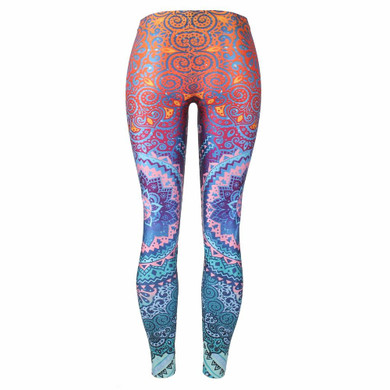 2017 New Design Color gradient Leggings Women Mandala Flower 3D Digital Printing Legging Fitness Leggins Elastic Trousers Pants
