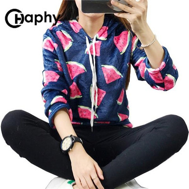 Cookies Print Hoodies 2017 Autumn Winter Hoodies Fashion Flannel Hooded Tracksuits for Women Casual Sweatshirts With Hat Hooded