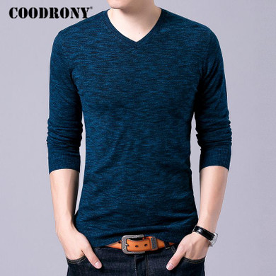 COODRONY Mens Knitted Sweaters Autumn Winter Cashmere Wool Pullover Men Casual V-Neck Sweater Men Brand Clothing Pull Homme 7219