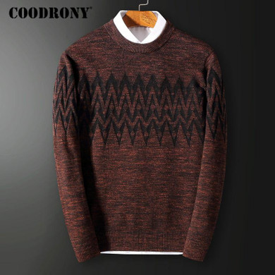 COODRONY Men Sweater 2017 Winter New Arrival Top Quality Merino Wool Sweaters Casual O-Neck Pull Homme Cashmere Pullover Men 336
