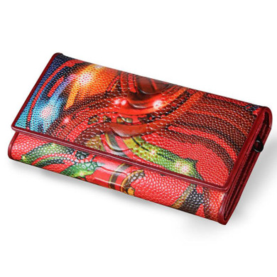 CONTACT'S Women wallet Genuine Leather Wallet Female Purse Printing Flowers designer Clutches Phone coins Card Holder Money Bag