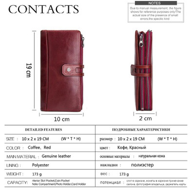 CONTACT'S NEW 2017 Women Wallets Genuine Leather Wallet coin purse card holder Long Clutch Wallet Fashion Female Purse Phone Bag