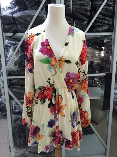2015 New Women spring Summer Jumpsuits Flower printing playsuit Floral Printed Rompers