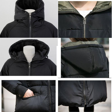 Hoodies Black Big Plus Size Outwear Thick Warm Parka Oversize Fur Duck Down Winter Coat Women Retro