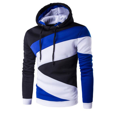 Hooded Men's 2017 Tops Brand Male Long Sleeve Hoodie Sweatshirt Men's Slim geometric pattern Men's hoodie Sportswear XXL black