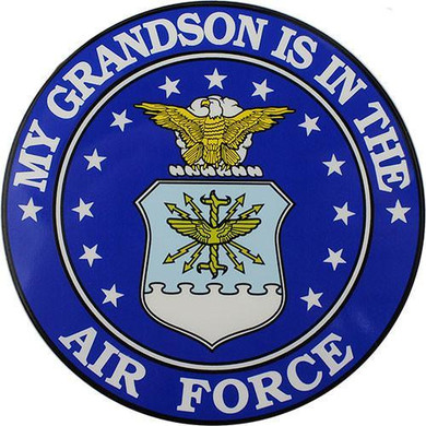 My Grandson Is In The Air Force With Crest Clear Decal