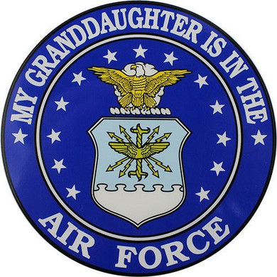 My Granddaughter Is In The Air Force With Crest Clear Decal