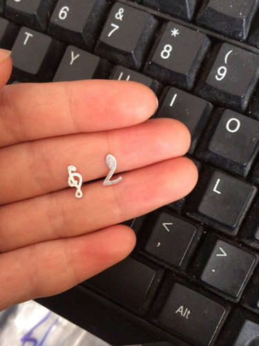 Music Fan Asymmetric Earrings 925-sterling-silver Musical /Music Notes Stud Earrings | Treble Clef for Women GTLE522