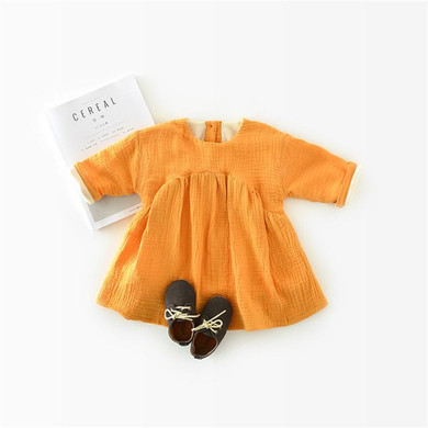 New Arriving Fleece Warm Autumn Winter Baby Kid Girls Casual Plaid Solid Dress Long Sleeve Cute Princess Children Clothes