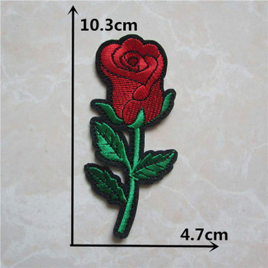 new arrive fashion Rose Flowers parch Embroidered Iron on Patches for Clothing DIY Motif Stripes Clothes Stickers Custom Badges