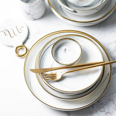 Celeste Marble Plates & Bowls