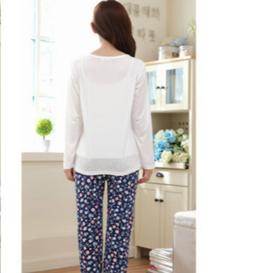 New 2017 fashion women lovely leisure suits cotton sleepwear women cartoon pajamas casual long-sleeved spring pyjamas women