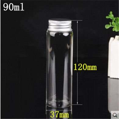 20ml 50ml 65ml 90ml Glass Storage Bottles with Aluminium Cap Empty Gift Bottle Clear Jars Containers 24pcs Free Shipping