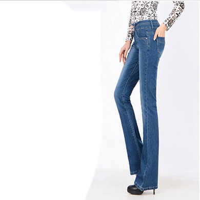 2018 Womens Jeans Flare Pants New Fashion High Waist Black Vintage Denim Long Loose Pant Woman Camisa Feminina Lady Fat Trousers