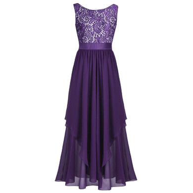 2018 Sexy Womens Elegant Flower Maxi Lace Dress vestido de festa Backless Dress Fashion Pageant Princess Party Formal Long Dress