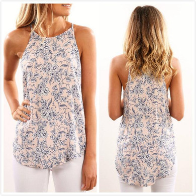 2018 Sexy Women Blouses Casual Elegant Floral Blouse Slim Sleeveless Work Wear Blusas Feminina Tops Shirts Plus Size