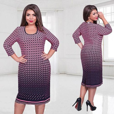 Elegant women dresses large size work dress big size 2017 plus size women clothing printed floral 6xl o-neck dress vestidos