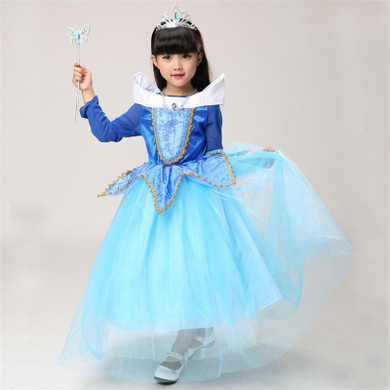 New Spring Baby Girls Sleeping Beauty Princess Dresses Aurora Kids Girls Fantasy Party Cosplay Dresses Children Gown Costume