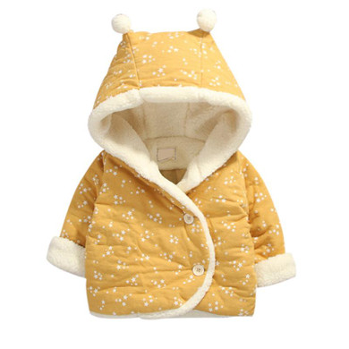 New infant baby girl winter coats thick warm hooded baby coat the stars printed clothes baby girls outerwear