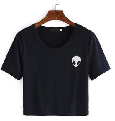 New Hot Women Tops Rose Print Design Aliens T Shirts Women Short Sleeve Tee Shirt Comfortable Female Students T-shirts Teenagers