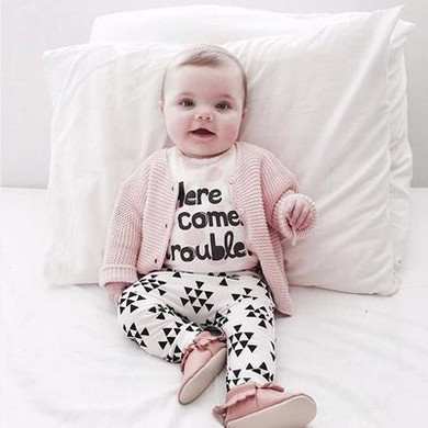 Autumn baby girl clothes letter printed long sleeve t-shirt + pants infant baby boy clothing sets newborn girls clothes