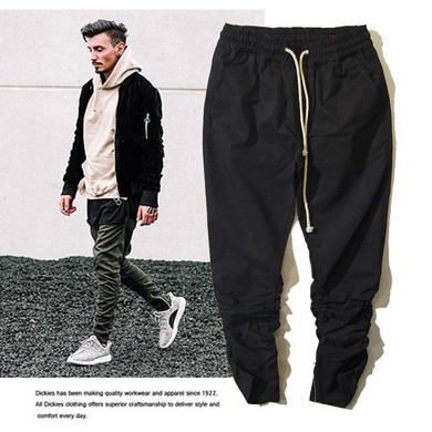 Hip Hop Fashion Men's Pants Justin Bieber Harem ankle with Zippers Kanye West Drop Crotch Pants Fear of God Mens Joggers Yeezys