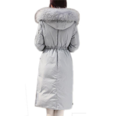 HIJKLNL Duck Down Jacket Woment Parkas Mujer Invierno 2017 New Winter Women Jacket Raccoon Fur Hooded Down Long Slim Coat LH1132