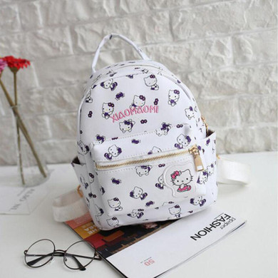 Cartton Backpack For Girls For School Leather Backpack Hello Kitty Children Mini Backpack Travel Bags Women Shoulder Bags