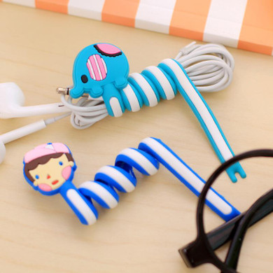 Cartoon Universal Silicone Bobbin Winder Anti-skid Desktop Clip-on Cable Holder Organizer Winder Wire Wrap Cord Mount Management