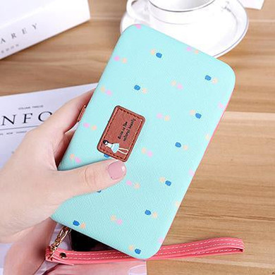 Cartoon Umbrella Pattern Ladies Long Wallet Phone Package Boxes Female Bag Women Leather Boxes Wallet Purse Card Holder Clutch