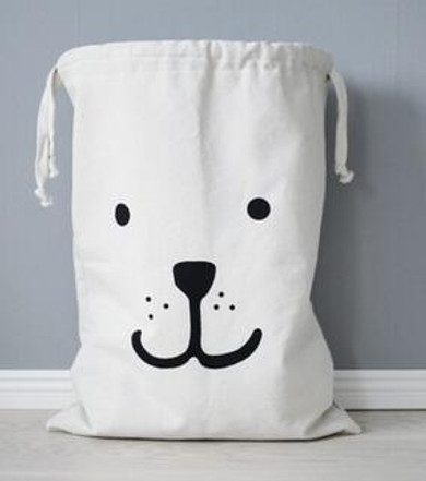 Cartoon Printing Laundry diaper Bag Pouch Cotton Canvas Bag for baby Toys baby Clothes Kids Toys Bag Cute Wall Pocket