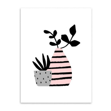 Cartoon Pot Plant Canvas Art Print Painting Poster,  Wall Pictures for Home Decoration, Giclee Print Wall Decor S16022
