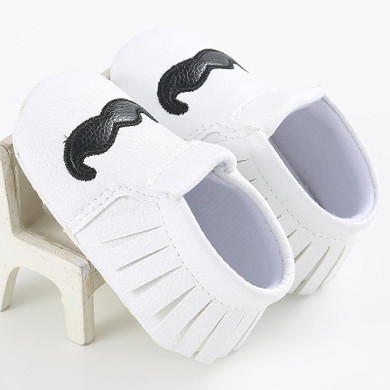 Cartoon Mustache PU Leather Baby Moccasins Soft Soles Non-slip Baby First Walkers Newborn Baby Boys Shoes Infant Girl Crib Shoes