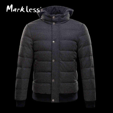 Markless 2017 Men High-end Seamless Down Jackets Brand Clothing Casual Thick Down Jackets Fashion Winter Coats Parkas YRA7318M