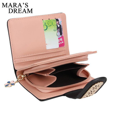 Mara's Dream Fashion Women Leather Wallet Coin Purse Money Bag Small Wallet and Purse Zipper Hasp Short Lady Purse Crad Holder