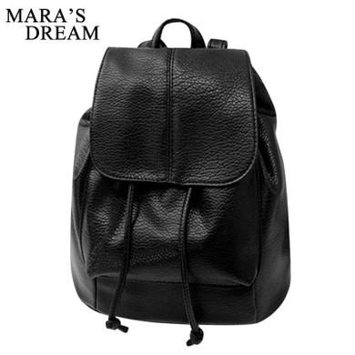 Mara's Dream 2017 Fashion Women Backpack School Bags For Teenagers Girls Preppy Style PU Leather Bag Zipper Female Backpacks