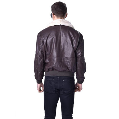 MAPLESTEED Flight Jacket Men Genuine Leather Mens Pilot Aviator Coat 100% Real Sheepskin Fur Collar Brown Black Winter Parka 176