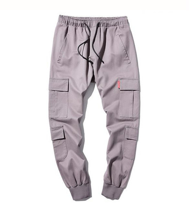 Many Pockets Sweatpants Men Solid Black Grey Plus Size 3XL 4XL 5XL Fashion Trousers Man Elastic Waist Streetwear Hip hop Pants
