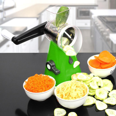 Manual Round Mandoline Slicer Vegetable Cutter Potato Julienne Carrot Slicer Cheese Grater Stainless Steel Blades Kitchen Tool