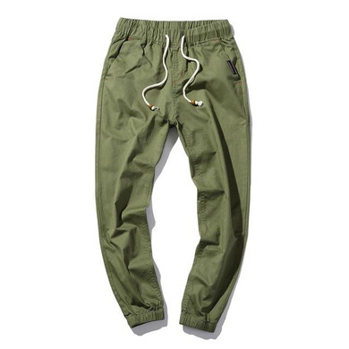 M-5XL Khaki Jogger Pants Mens Joggers 2017 Spring Summer Men's Cuffed Chino Joggers 100% Pure Cotton Long Trousers Plus Size